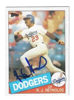 Autographed R.J. REYNOLDS Los Angeles Dodgers 1985 Topps Card