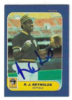 Autographed R.J. REYNOLDS Pittsburgh Pirates 1986 Fleer Mini Card