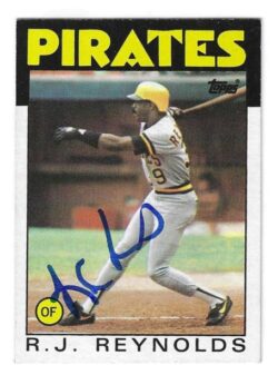 Autographed R.J. REYNOLDS Pittsburgh Pirates 1986 Topps Card