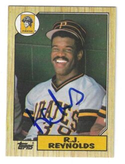 Autographed R.J. REYNOLDS Pittsburgh Pirates 1987 Topps Card