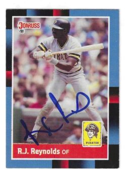 Autographed R.J. REYNOLDS Pittsburgh Pirates 1988 Donruss Card