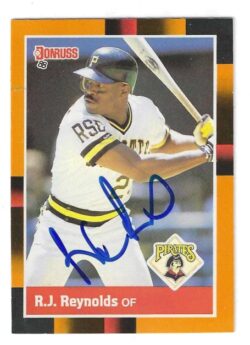 Autographed R.J. REYNOLDS Pittsburgh Pirates 1988 Donruss Baseball's Best Card