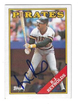 Autographed R.J. REYNOLDS Pittsburgh Pirates 1988 Topps Card