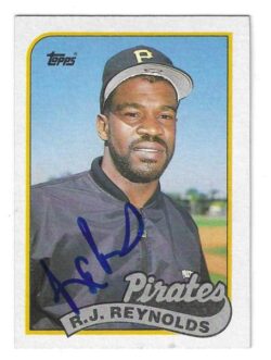 Autographed R.J. REYNOLDS Pittsburgh Pirates 1989 Topps Card