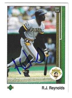 Autographed R.J. REYNOLDS Pittsburgh Pirates 1989 Upper Deck Card