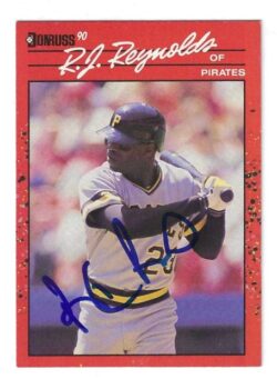 Autographed R.J. REYNOLDS Pittsburgh Pirates 1990 Donruss Card