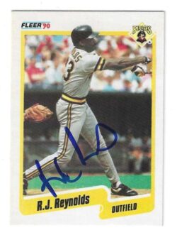 Autographed R.J. REYNOLDS Pittsburgh Pirates 1990 Fleer Card