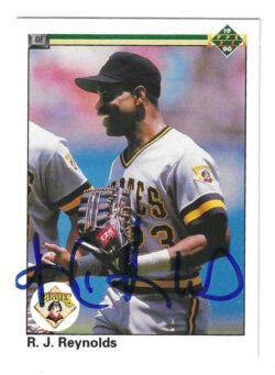 Autographed R.J. REYNOLDS Pittsburgh Pirates 1990 Upper Deck Card