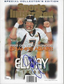 Autographed JOHN ELWAY Denver Broncos Sports Illustrated 2/10/1999 JSA