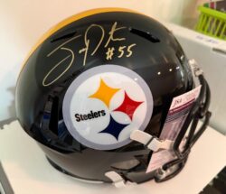 JOEY PORTER SR. Signed Pittsburgh Steelers Full-Size Replica Football Helmet JSA