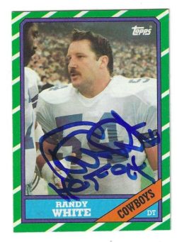 Autographed RANDY WHITE Dallas Cowboys 1986 Topps Card #133