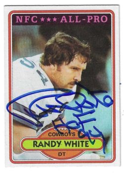 Autographed RANDY WHITE Dallas Cowboys 1980 Topps Card #70