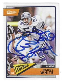 Autographed RANDY WHITE Dallas Cowboys 2018 Panini Classics Card #12