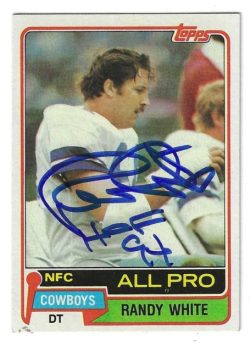 Autographed RANDY WHITE Dallas Cowboys 1981 Topps Card #470