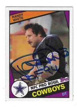 Autographed RANDY WHITE Dallas Cowboys 1984 Topps Card #249