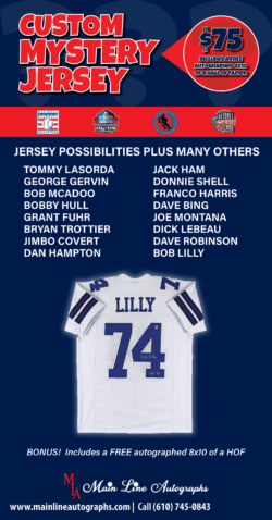 Mystery Hall of Fame Autographed Custom Jersey PLUS FREE HoF 8x10