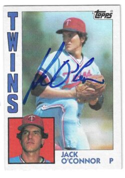 Autographed JACK O'CONNOR Minnesota Twins 1984 Topps Card