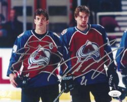 Autographed JOE SAKIC and PETER FORSBERG 8x10 Colorado Avalanche Photo JSA