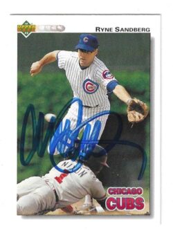 Autographed Ryne Sandberg Chicago Cubs 1992 Upper Deck Card