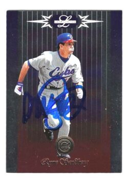 Autographed Ryne Sandberg Chicago Cubs 1996 Leaf Limited Card