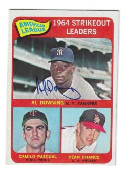 Autographed AL DOWNING New York Yankees 1965 Topps Card