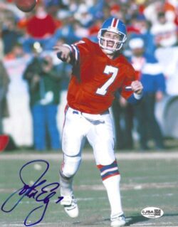 Autographed JOHN ELWAY 8X10 Denver Broncos Photo JSA