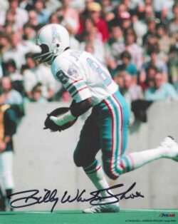 Autographed BILLY WHITE SHOES JOHNSON 8X10 Houston Oilers photo