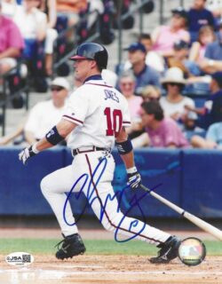 AUTOGRAPHED CHIPPER JONES 8X10 Atlanta Braves photo JSA