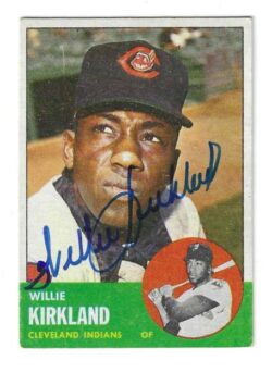 Autographed WILLIE KIRKLAND Cleveland Indians 1963 Topps Card