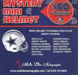 Autographed Mystery Hall of Fame Mini Helmet