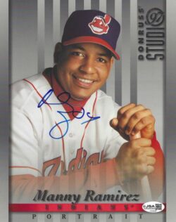AUTOGRAPHED MANNY RAMIREZ 8X10 Cleveland Indians Donruss Studio Photo Card