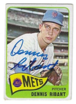 Autographed DENNIS RIBANT New York Mets 1965 Topps Card