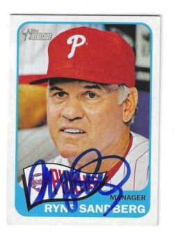 Autographed RYNE SANDBERG Philadelphia Phillies 2014 Topps Heritage Card #57