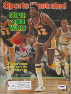 Autographed MAGIC JOHNSON Los Angeles Lakers Sports Illustrated 6/4/1984 PSA