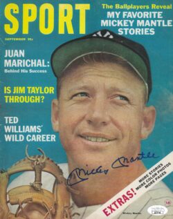 Autographed MICKEY MANTLE New York Yankees Sport Magazine September 1964 JSA
