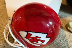 Signed JOE MONTANA Kansas City Chiefs Full-Size Replica Football Helmet Upper Deck