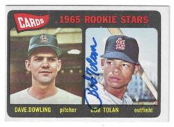 Autographed BOBBY TOLAN St. Louis Cardinals 1965 Topps Card