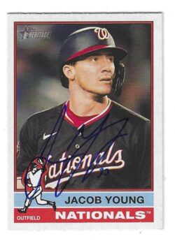 Autographed JACOB YOUNG Washington Nationals 2025 Topps Heritage Card