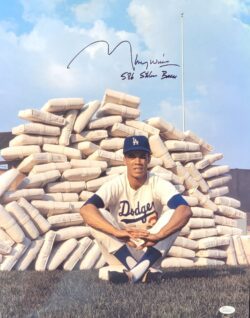 Autographed Maury Wills "586 Stolen Bases" Los Angeles Dodgers 16x20 Photo JSA