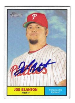 Autographed JOE BLANTON Philadelphia Phillies 2010 Topps Heritage Card #3