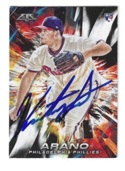 Autographed VICTOR ARANO Philadelphia Phillies 2018 Topps Fire Card