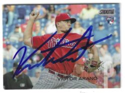 Autographed VICTOR ARANO Philadelphia Phillies 2018 Topps Stadium Club Card