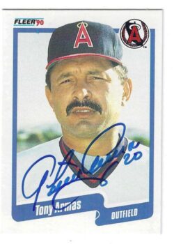 Autographed TONY ARMAS California Angels 1990 Fleer Card