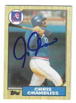 Autographed CHRIS CHAMBLISS Atlanta Braves 1987 Topps Card