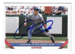 Autographed GREG COLBRUNN Montreal Expos 1993 Topps Card