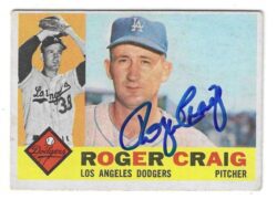 Autographed Roger Craig Los Angeles Dodgers 1960 Topps Card