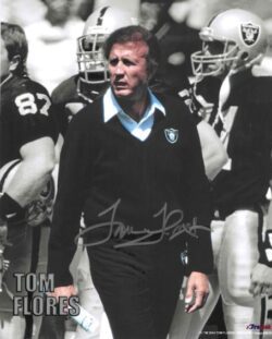 Autographed TOM FLORES 8X10 Oakland Raiders photo