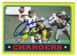 Autographed Dan Fouts San Diego Chargers 1986 Topps Card