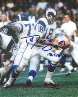 AUTOGRAPHED ROMAN GABRIEL "1969 MVP" 8X10 Los Angeles Rams Photo