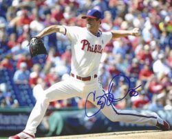 AUTOGRAPHED COLE HAMELS 8X10 Philadelphia Phillies Photo